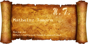 Matheisz Tamara névjegykártya